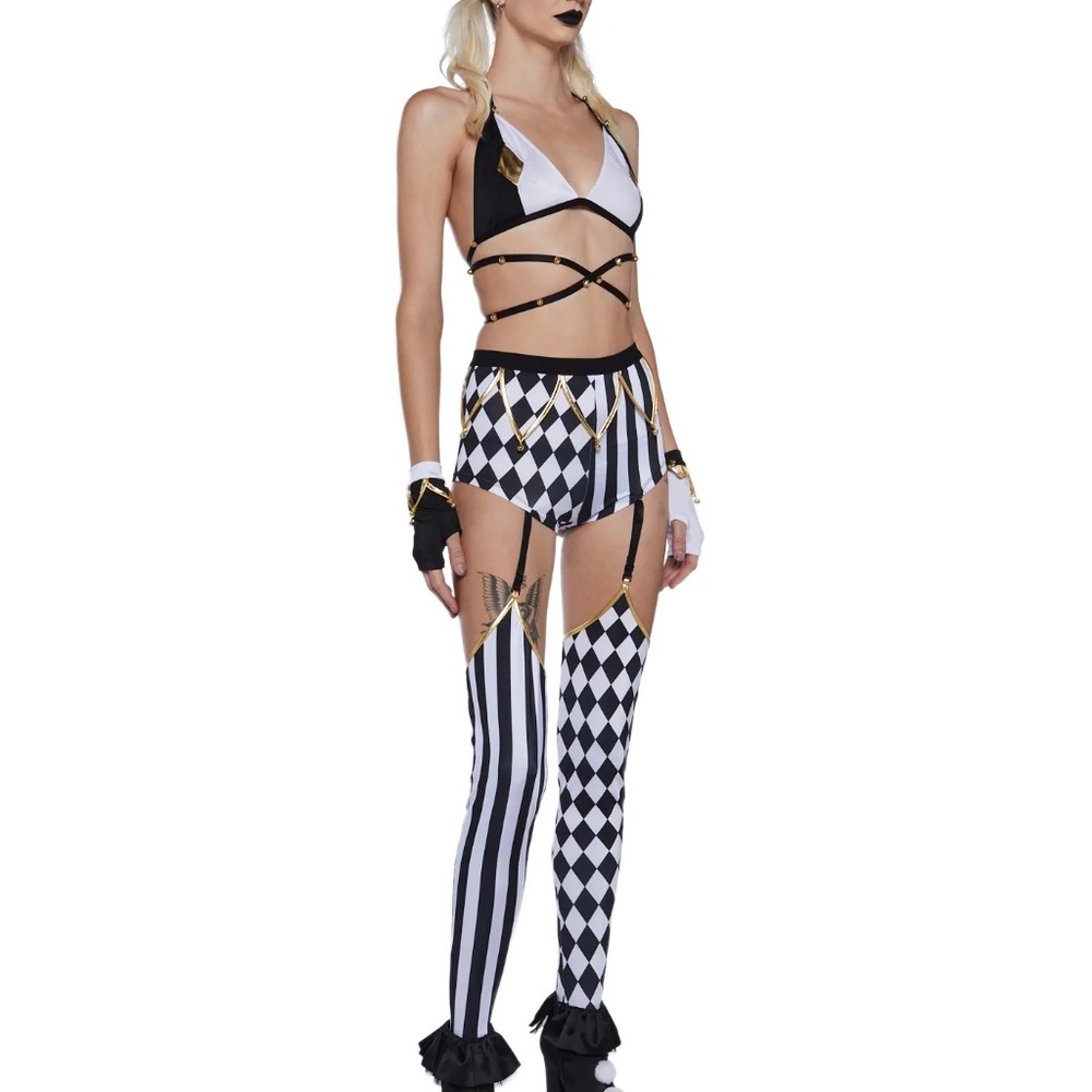 NWT Dolls Kill Sexy Jester Halloween Costume (sold out online)